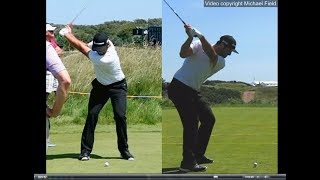 Jon Rahm golf swing  Long Iron faceon amp downtheline July 2017 [upl. by Bronk391]