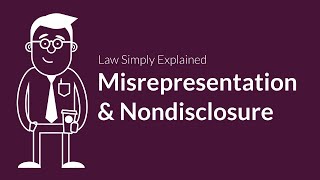 Misrepresentation and Nondisclosure  Contracts  Defenses amp Excuses [upl. by Analiese]