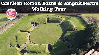 CAERLEON ROMAN BATHS amp AMPHITHEATRE WALES  Walking Tour  Pinned on Places [upl. by Oderfodog]