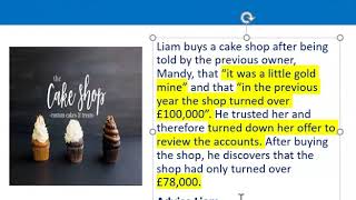 How to apply misrepresentation Liam cupcake scenario [upl. by Della]