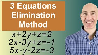 Solving Systems of 3 Equations Elimination [upl. by Millford]