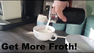 How to Get More Froth from Your Nespresso Coffee Aeroccino  Nespresso tips and help [upl. by Suirada]