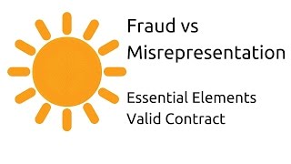 Fraud vs Misrepresentation  Other Essential Elements of a Valid Contract  CA CPT  CS amp CMA [upl. by Nwahsauq]